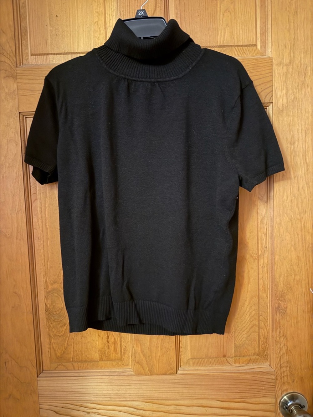 Cato Black Ribbed Short-Sleeve Top